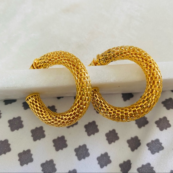 Gold Braided Hoops - Picture 2 of 9